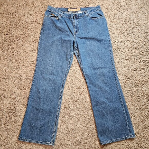 Eddie Bauer Denim - Y2K Eddie Bauer Bootcut Jeans Womens 18R Blue High Rise Denim Stretch Cotton